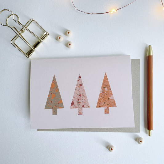 Holiday Season Greeting Card - 3 Trees